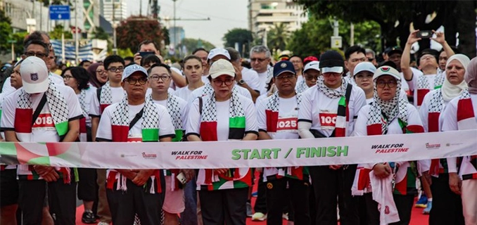 Aksi Solidaritas Palestina di CFD Warga Jakarta Jalan Bersama
