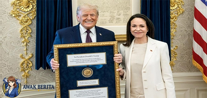 Pemimpin Venezuela Serah Medal Nobel Perdamaian Pada Trump