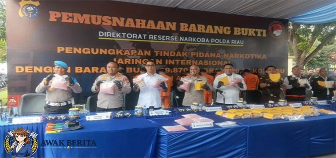 Polda Riau Musnahkan Narkoba Rp43.9 M Tangkapan Tahun Baru